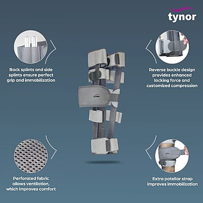 Tynor Knee Immobiliser Urbane 19″/48 CM D-42 Tynor Knee Immobiliser Urbane 19″/48 CM D-42